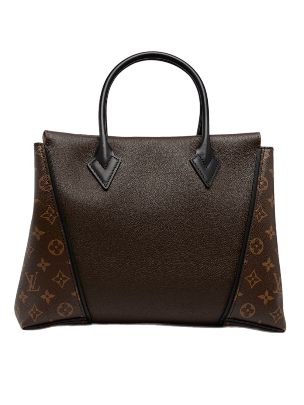 Louis Vuitton “W” Handbag | Chocolate Calfskin & Monogram Canvas | Authentic